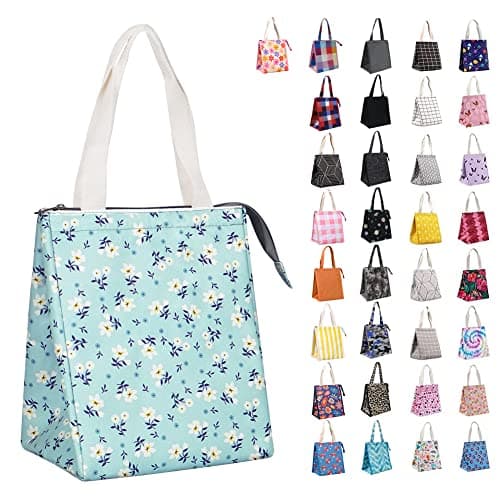 iknoe Insulated Lunch Bag for Women, 9L Durable Wide-Open Foldable & Portable Lunch Tote with Interior Pockets, Water-resistant Thermal Lunch Cooler for Adults (Floral) - Image 1