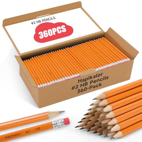 Hapikalor 360-Pack Sharpened #2 Yellow Pencils with Erasers, Bulk Pack Graphite Pencils for School Classroom Teacher Supplies, Writing, Drawing and Sketching - Image 1