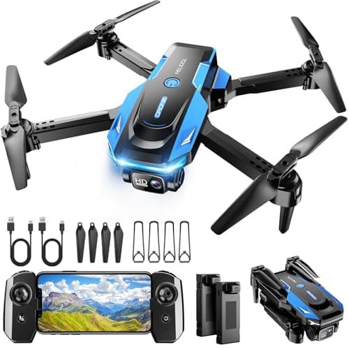 Drone with 1080P Camera - Foldable Remote Control Quadcopter with Voice Gesture Control, 3D Flip, One Key Start, Emergency Stop, 2 Batteries, Easier to use, Toy for Kids Adult Beginners - Image 1
