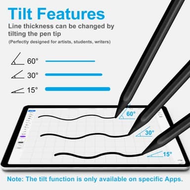 Stylus Pen for iPad (2025-2018), Pencil for iPad 11th A16/10/9/8/7/6 Gen, Air 11"/13"(M3) 2025 and (M2) 2024/5/4/3 Gen, Pro 11"/13"(M4)&12.9 inch, Mini 7 A17 Pro/6/5, Palm Rejection, Tilt Feature - Image 4