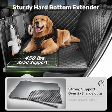 Zanch 2025 Upgraded Dog Car Seat Cover, 400 lbs Heavy Duty Hard Bottom, Waterproof & Anti-Scratch Back Seat Protector, Nonslip Pet Hammock Extender for Cars, SUV, Trucks, Standard-Orange - Image 3