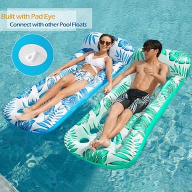 Jasonwell Inflatable Pool Float Lounge - 2 Pack Floaties Rafts for Adults Floating Lounger Sun Tanning Floats Cool Water Floaty Swimming Lake Beach Party Toys - Image 4