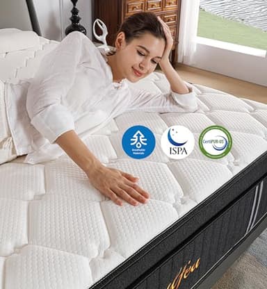 Soulfea Full Size Mattress,10 Inch Hybrid Full Mattress in a Box with Memory Foam & Individual Pocket Spring for Edge Support,Pressure Relief,Medium Firm,CertiPUR-US. - Image 6