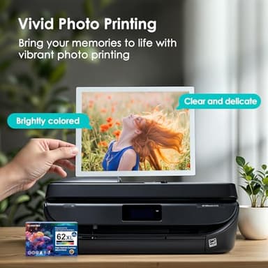 Eco Victor 62XL Ink Cartridges Black and Color Remanufactured Replacement for HP Ink 62 HP62XL Combo Pack Compatible Envy 5540 5640 5660 5665 7640 7645 OfficeJet 5740 5741 8040 200 250 Mobile Printer - Image 5