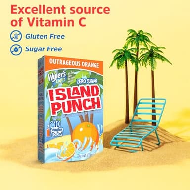 Wyler's Light Island Punch Singles To Go, Water Drink Mix, Outrageous Orange, 10 Count, Pack Of 12 (120 Single Servings) - Image 3