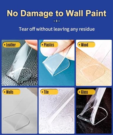PHIXBEAR Large Mounting Putty No Residue, Double Sided Tape Glue Adhesive Dots Clear Museum Sticky Tack, Picture Hanging Strips Fixed Posters Decor Art Craft Party, 0.39 x 0.78 in (252 Pcs) - Image 3
