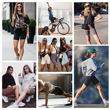 Syrinx 3 Pack Biker Shorts for Women – 8"/5"/3" High Waisted Tummy Control Workout Yoga Running Athletic Shorts - Image 4