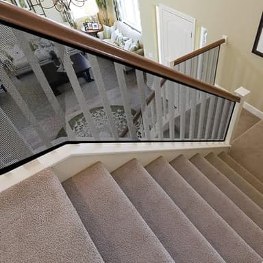 JIFTOK Ewaves Stairway Net - Baby Safety Rail - 181 inch x 32 inch - Banister Stair Net for Child, Small pet,Toy- Indoor & Outdoor(Black) - Image 7