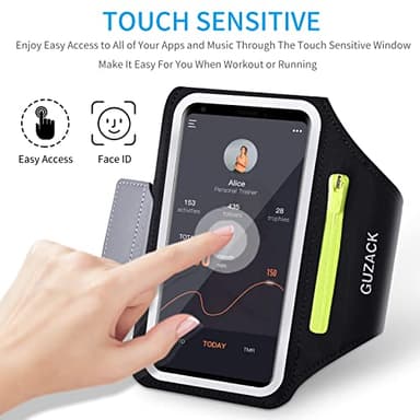 GUZACK Running Armband for iPhone 16 Pro 15 14 13 12 11 Pro Max/Plus/XR/XS, Galaxy S25/S24/S23/S22, with Card Slot & Key Pockets, Sports Arm Bands Cell Phone Holder Fit Up to 6.9 Inches Phone - Image 4