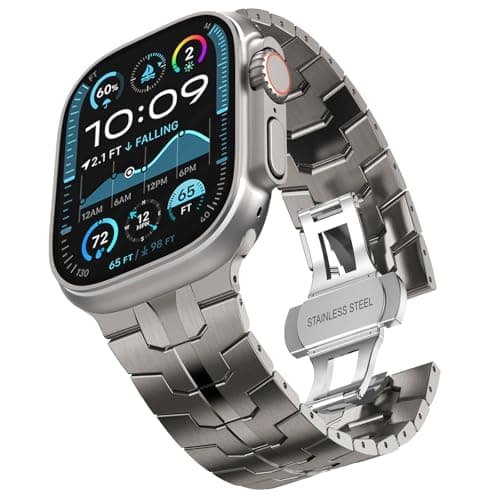 CHANCHY Titanium Band for Apple Watch Ultra 3/2/1 Band 49mm, Durable Lightweight Titanium Metal Strap for Apple Watch Series 11 10 9 8 7 SE3 6 5 4 46mm 45mm 44mm for Men (Titanium Edition, Titanium) - Image 1