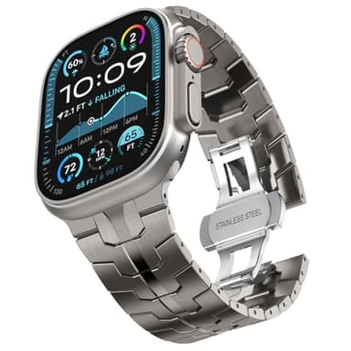 CHANCHY Titanium Band for Apple Watch Ultra 3/2/1 Band 49mm, Durable Lightweight Titanium Metal Strap for Apple Watch Series 11 10 9 8 7 SE3 6 5 4 46mm 45mm 44mm for Men (Titanium Edition, Titanium) - Image 1