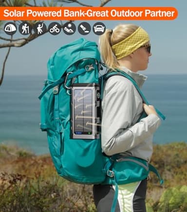 GOODaaa Power Bank Wireless Charger 45800mAh Built in Hand Crank and 4 Cables 15W Fast Charging Power Bank 7 Outputs & 4 Inputs Solar Portable Charger, SOS/Strobe/Strong Flashlights, Compass - Image 8