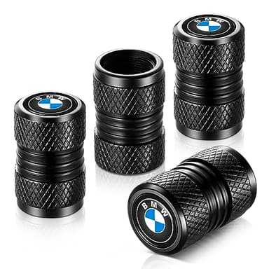 YHEESHIGN Tire Valve Stem Caps, Compatible with BMW Series Stem Cap Universal Car Air Cover Car Accessories for Cars, SUV, Truck, Motorcycles 4pcs （Black） - Image 1