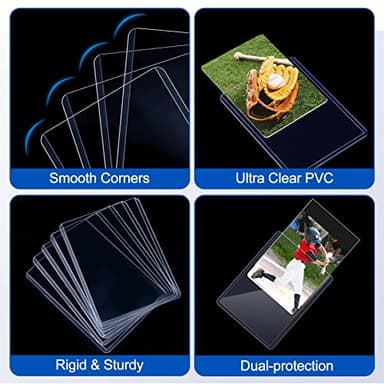 100 Toploaders for Cards and 100 Soft Card Sleeves, Sooez 35 PT Top Loaders Card Protectors, 3" x 4" Hard Plastic Penny Sleeves for Baseball, Football, and Game Collectible Trading Cards - Image 5