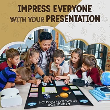 Trifold Poster Board 36" x 48" White Presentation Board - Self-Adhesive Science Subtitles Included - Science Fair Display Boards, for School, Fun Projects and Business Presentations - by Emraw - Image 4