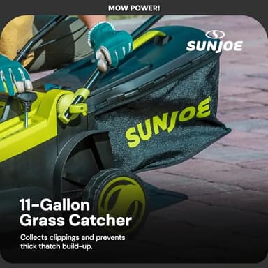 Sun Joe 24 Volt 17 Inch Mulching Walk Behind Lawn Mower with 11 Gallon Grass Catcher, 6 Position Height Adjustment, Battery and Charger, 24V-X2-17LM - Image 7