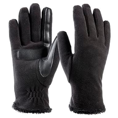 isotoner Women's Stretch Fleece Touchscreen Texting Cold Weather Gloves with Warm, Soft Lining, smartDRI Black, One Size - Image 1
