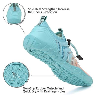 WateLves Water Shoes Mens Womens Beach Swim Shoes Quick-Dry Aqua Socks Pool Shoes for Surf Yoga Water Aerobics (Gradient Pink Blue, 38) - Image 6