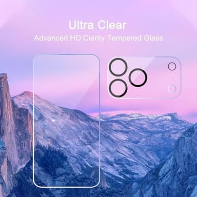 Ailun 3 Pack Screen Protector for iPhone 17 Pro Max [6.9 inch] + 3 Pack Camera Lens Protector with Installation Frame,Dynamic Island Compatible,Case Friendly[Not for iPhone 17/17 Pro/iPhone Air - Image 4