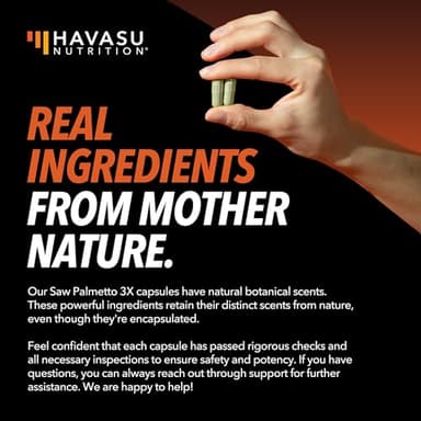 Saw Palmetto Supplement with Stinging Nettle and Pumpkin Seed Extract - Advanced 3X Formula - DHT Blocker Urinary Health and Prostate Support for Mens Health - Vegan, Non-GMO Capsules - 2 Month Supply - Image 7