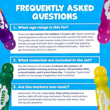 Dot Markers For Toddlers 1-3 - Dot Art Paints Washable For Kids - Includes Printed & PDF Coloring Sheets - Toddler Arts And Crafts - Preschool Learning Activities - Bingo Daubers For Toddlers 2-4 - Image 8