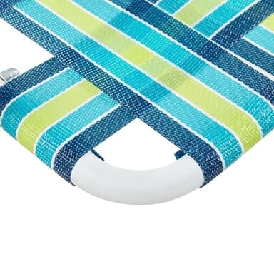 Yaheetech Patio Webbed Lawn Chairs, Set of 2 Outdoor Nylon Fabric Portable Camping Chair Folding Dining Chairs for Beach Yard Garden, Green - Image 9