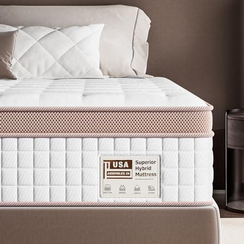 FP FLEXPEDIC Mattress Queen Size 12 inch - Premium Hybrid Mattress in a Box with Back & Lumbar Support, 200 Night Trial, Individual Pocket Spring Bed for Motion Isolation, Fiberglass-Free - Image 1