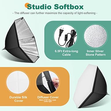 Torjim Softbox Lighting Kit - 30"X30" Professional Photography Lighting for Filming, Model Portrait, Product & Fashion Photography - Image 4
