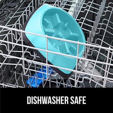 Gorilla Grip Slip Resistant Slow Feeder Dog Bowl,4 Cups,Slows Down Pets Eating,Prevents Overeating,Feed Small&Large Breed Puppy,Puzzle Design,Dogs Pet Bowls for Dry&Wet Food,Turquoise,4 Cup. - Image 8