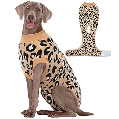 Kuoser Dog Recovery Suit for Dogs After Surgery,Professional Surgical Onesie for Female Male Dogs Spay Neuter,Soft Dog Surgery Suit Bodysuit for Abdominal Wounds Skin Disease,Coffee Leopard XL - Image 1