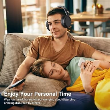Wireless Headphones for TV Watching, TV Headphones Wireless for Seniors with Transmitter Charging Base, Over ear Bluetooth Headset No Audio Delay, HIFI Stereo, 65H Playtime, Gifts for Parents/Elderly - Image 3