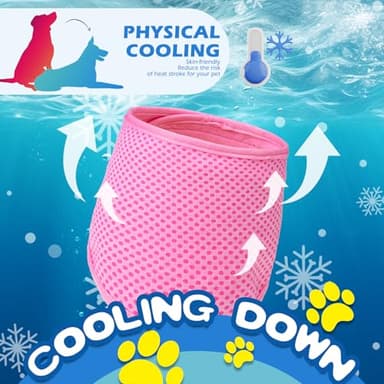 EXPAWLORER Dog Cooling Bandana - 2 Pack Instant Chill Out Pet Scarf Adjustable, Summer Outdoor Ice Neck Cooler, Prevent Sunstroke for Small Medium Large Breeds (Pink Blue, L) - Image 2