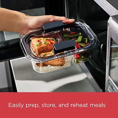 Rubbermaid Brilliance Meal Prep Containers, 2-Compartment Food Storage Containers, 2.85 Cup, 5-Pack, BPA-Free, Clear/Grey - Image 3