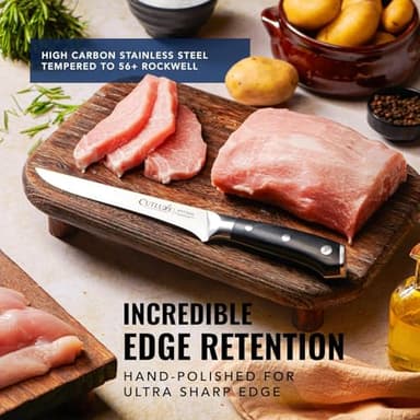 Cutluxe BBQ Carving Knife Set – Brisket Slicing and Boning Knife for Meat Cutting – Professional Knife with Razor Sharp German Steel, Full Tang, Ergonomic Handles – Artisan Series - Image 5