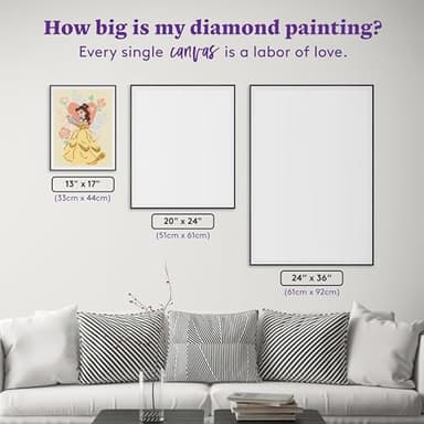 DIAMOND ART CLUB Belle - Life is Beautiful Diamond Painting Kit, Fun DIY Crafts for Adults, Round Diamond Art Canvas for Beginners, 13" x 17" (33cm x 44cm) - Image 4