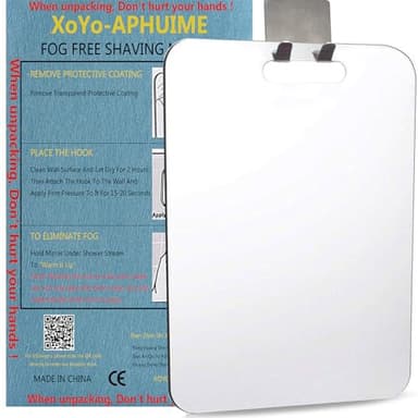 APHUIME Fogless Shower Mirror (11inX7.48in), Anti-Fog Frameless Wall Hanging Makeup & Shaving Bathroom Accessory (Large, Shaver Hook) - Image 6