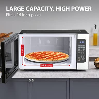 Toshiba ML-EM62P(SS) Large Countertop Microwave with Smart Sensor, 6 Menus, Auto Defrost, ECO Mode, Mute Option & 16.5" Position Memory Turntable, 2.2 Cu Ft, 1200W, Stainless Steel - Image 2