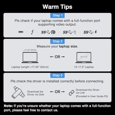 KYY Laptop Screen Extender, 15.6" Monitor Extender with Type-C Plug&Play, 1080P FHD Portable Triple Monitor for Laptop with Alloy Dual Display fit 13"-17", Portable Extended Screen for Mac/Wins/Chrome - Image 9