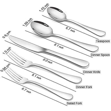Silverware Set, Briout Flatware Set Service for 4 Stainless Steel Cutlery Set 20 Piece Include Upgraded Knife Spoon Fork Mirror Polished, Dishwasher Safe - Image 2
