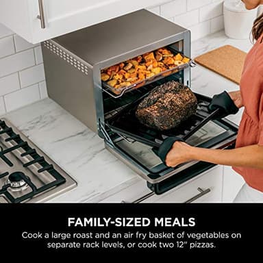 Ninja Air Fryer & Toaster Oven | Foodi Series, XL Pro Air Oven Kitchen Countertop Convection | 10-in-1 Functions | Fits a 5-lb Chicken & Sheet Pan of Vegetables | 1800 Watts | Stainless Steel | DT201 - Image 5
