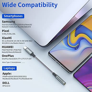 OneKer USB Type C to 3.5mm Headphone Jack Adapter, (2-Pack) USB C to Aux Female Audio Dongle Cable Cord Compatible with iPhone 16/15 Pro/15 Plus/15 Pro Max,iPad Pro,MacBook, Samsung Galaxy S24 S23 S22 - Image 6