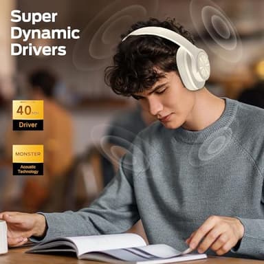 Monster Mission 200 Bluetooth Headphones, Wireless Headphones with 3 EQ Modes, Low Latency HiFi Stereo Foldable Lightweight Headset, 60H Playtime,Deep Bass for Home Office Cellphone PC Ect - Image 4