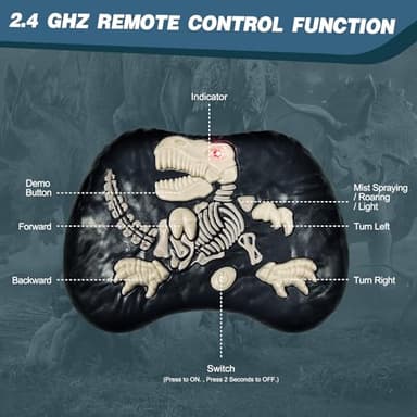 Sunrad Remote Control Dinosaur Toys for Kids 3-5 4-7 8-12 Year Old, Electronic RC Robot Dinosaur with Spray & Light & Roar, Realistic Walking T-Rex Toys Birthday Gifts for Boys Girls - Image 9