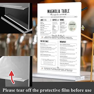 Arrobust Acrylic Sign Holder 8.5 x 11, Double Sided Clear Acrylic Display Table Signs Stand, T Shape Flyer Holder Plastic for Picture Paper Frame Holder Home Office Menu Retail Show Fair, 6 Pack - Image 2