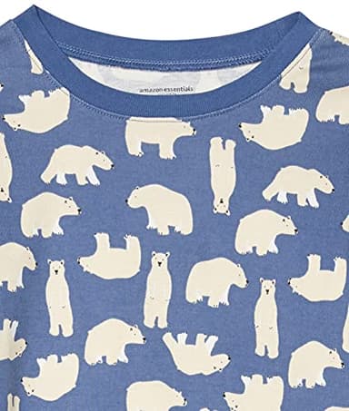 Amazon Essentials Unisex Kids' Snug-Fit Cotton Pajama Sleepwear Sets, Polar Bear, 14-16 - Image 2