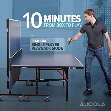 JOOLA Inside Professional MDF Indoor Ping Pong Table with Quick Clamp Table Tennis Net and Post Set - 10 Minute Easy Assembly - Tournament Quality - Foldable with Single Player Playback Mode - Image 2