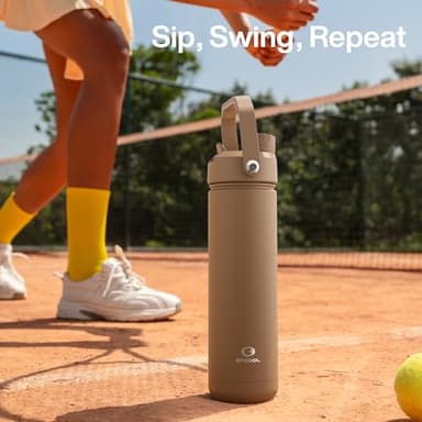 ENCOOL Insulated Water Bottle with Straw Stainless Steel Water Bottle, Leak-Proof, BPA-Free, Double Wall Vacuum Keeps Cold for 24 Hours for Sports, Travel, School (32 oz, Raw Umber) - Image 8
