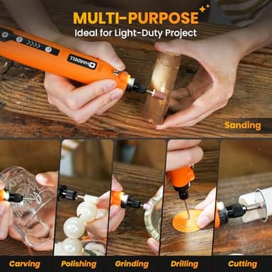 HARDELL Mini Cordless Rotary Tool, 5-Speed and USB Charging Rotary Tool Kit with 69 Accessories, Multi-Purpose 3.7V Power Rotary Tool for Sanding, Polishing, Drilling, Etching, Engraving, DIY Crafts - Image 7