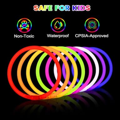 Glow Sticks Bulk Party Favors 100 Pack 8" Glow in the Dark Party Supplies Light Up Neon Party Decorations Glow Necklaces Bracelets for Kids Adults Birthday Halloween Christmas Easter Valentine Wedding - Image 4