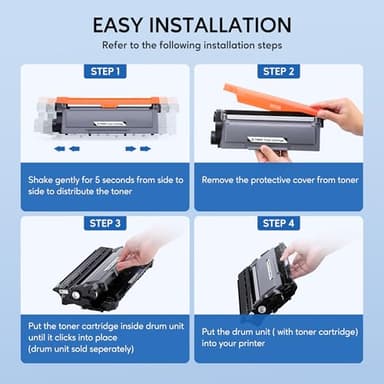 TN 660 Toner Cartridge Replacement for Brother TN 660 TN630 Work with HL-L2300D HL-L2305W HL-L2360DW MFC-L2740DW MFC-L2700DWR DCP-L2540DN Printer (Black,2 Pack) - Image 4
